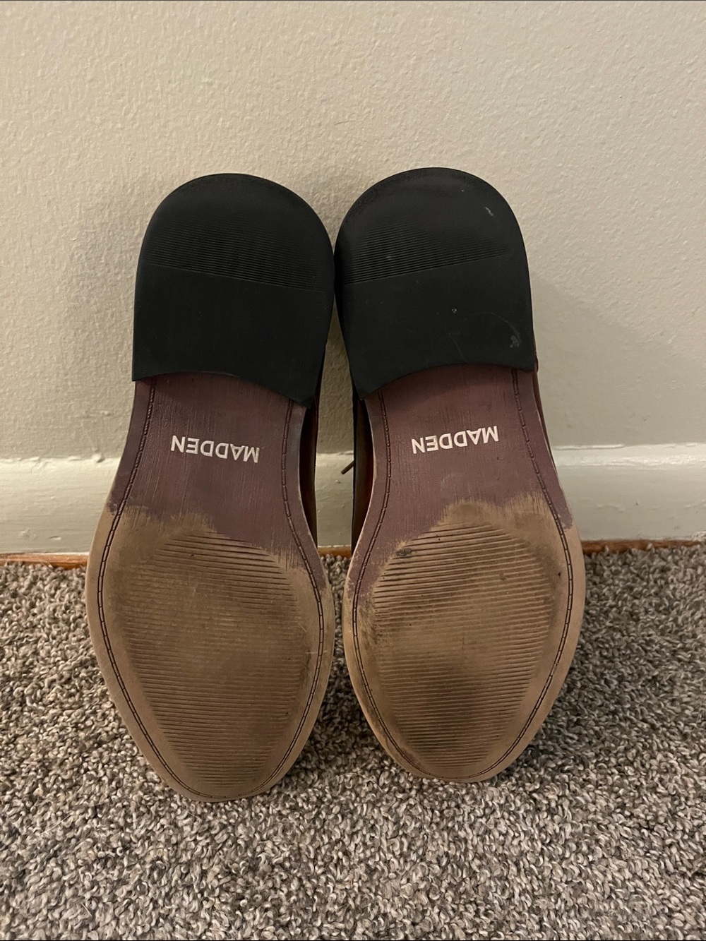 Men's Madden Brown Leather Lace-Up Dress Shoes - Picture 5 of 6